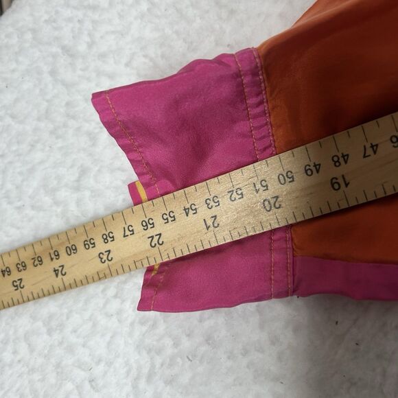 Isaac Mizrahi Women’s S 100% Silk Pink Colorblock Button Up Long Sleeve Blouse - Picture 6 of 7